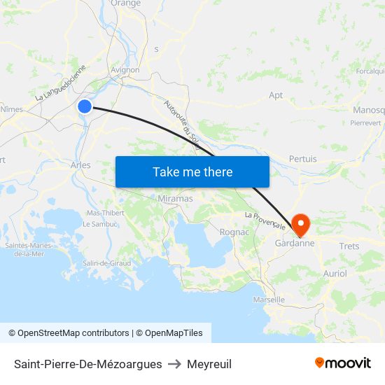 Saint-Pierre-De-Mézoargues to Meyreuil map