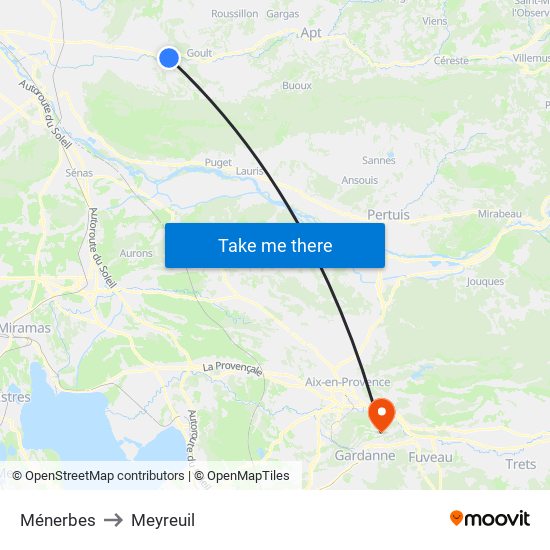 Ménerbes to Meyreuil map