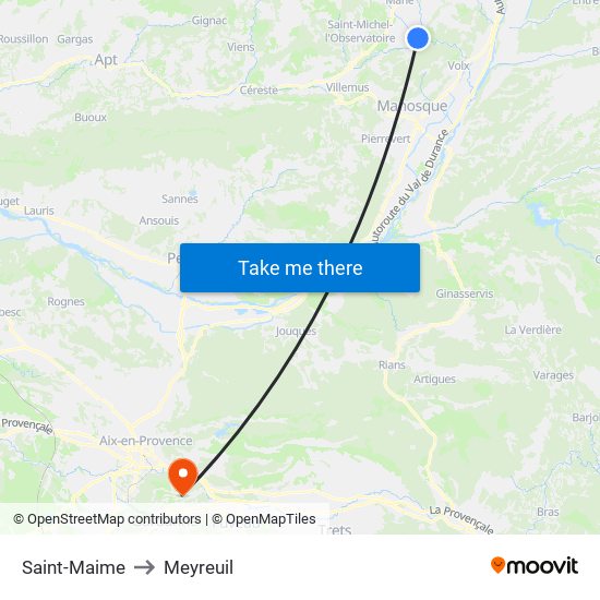 Saint-Maime to Meyreuil map