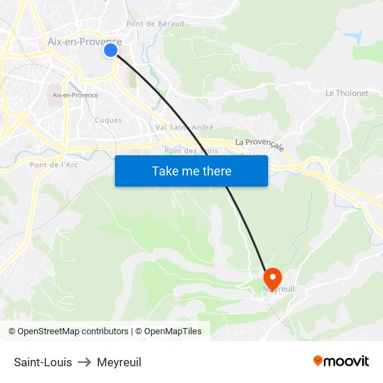 Saint-Louis to Meyreuil map