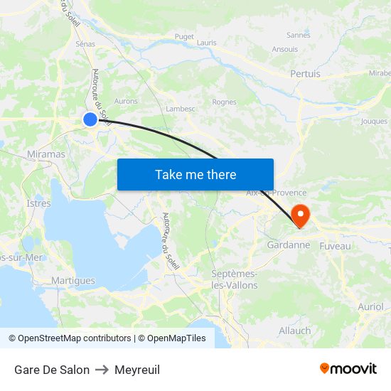 Gare De Salon to Meyreuil map