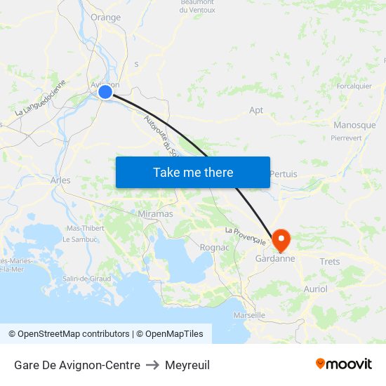 Gare De Avignon-Centre to Meyreuil map