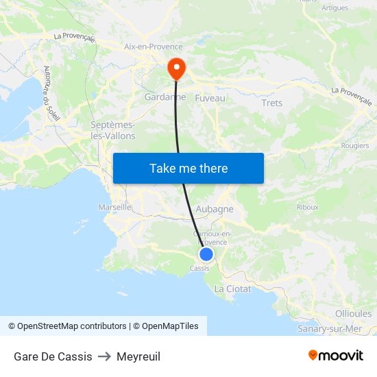 Gare De Cassis to Meyreuil map