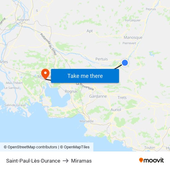 Saint-Paul-Lès-Durance to Miramas map