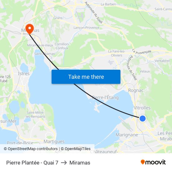 Pierre Plantée - Quai 7 to Miramas map
