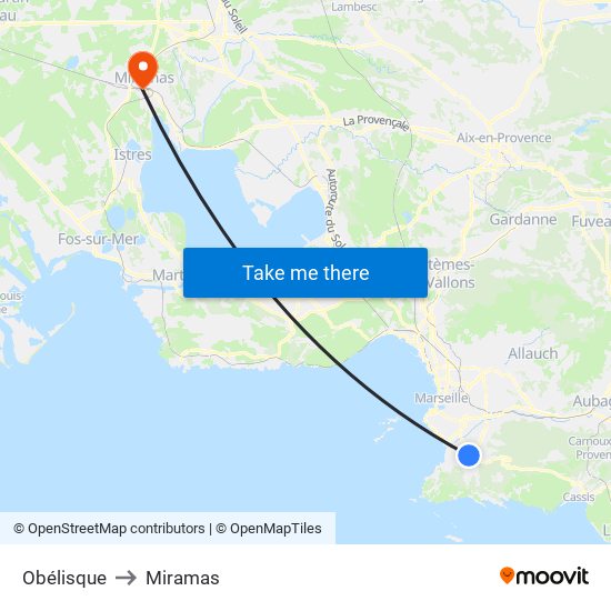 Obélisque to Miramas map