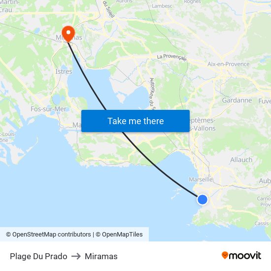 Plage Du Prado to Miramas map