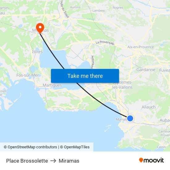 Place Brossolette to Miramas map