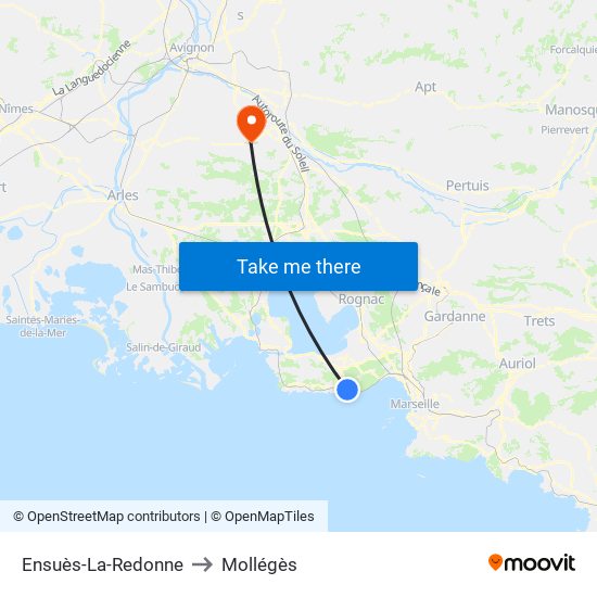 Ensuès-La-Redonne to Mollégès map