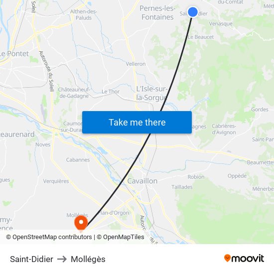 Saint-Didier to Mollégès map