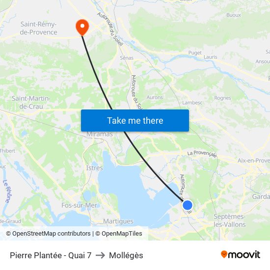 Pierre Plantée - Quai 7 to Mollégès map