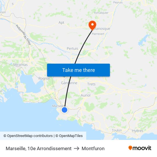 Marseille, 10e Arrondissement to Montfuron map