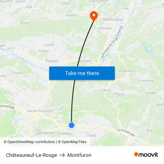 Châteauneuf-Le-Rouge to Montfuron map