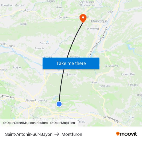 Saint-Antonin-Sur-Bayon to Montfuron map