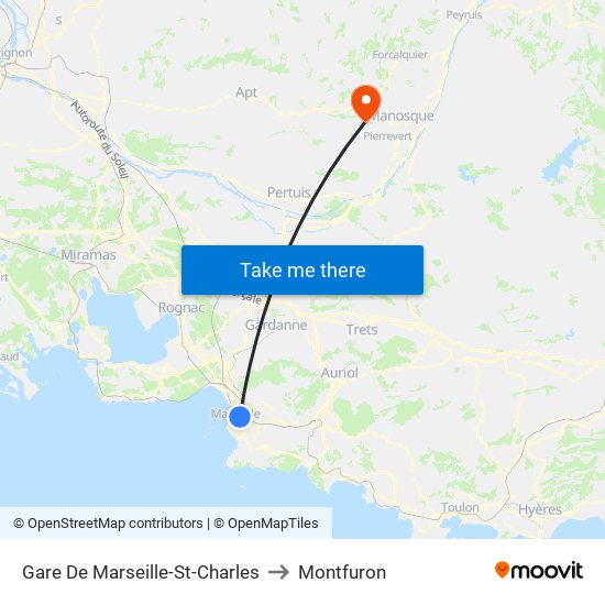 Gare De Marseille-St-Charles to Montfuron map