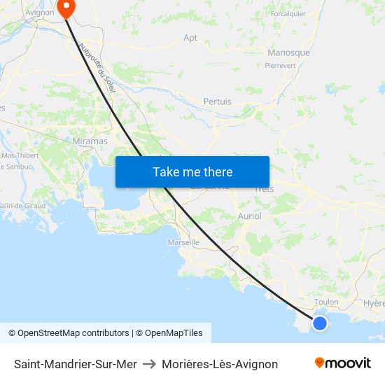 Saint-Mandrier-Sur-Mer to Morières-Lès-Avignon map