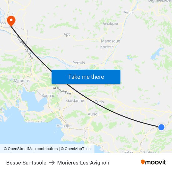 Besse-Sur-Issole to Morières-Lès-Avignon map