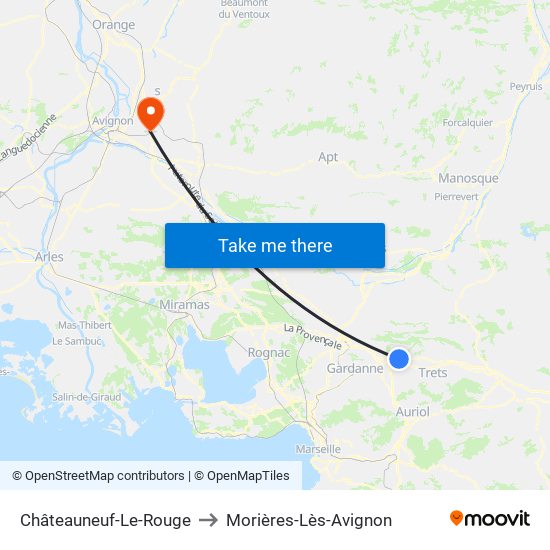Châteauneuf-Le-Rouge to Morières-Lès-Avignon map