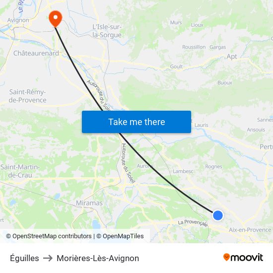 Éguilles to Morières-Lès-Avignon map