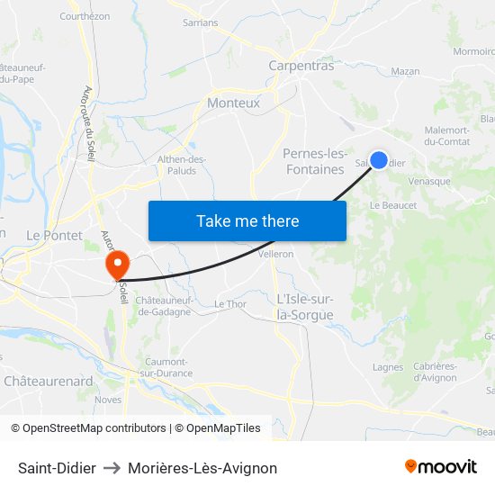 Saint-Didier to Morières-Lès-Avignon map