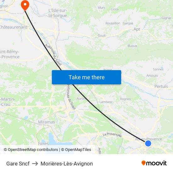 Gare Sncf to Morières-Lès-Avignon map