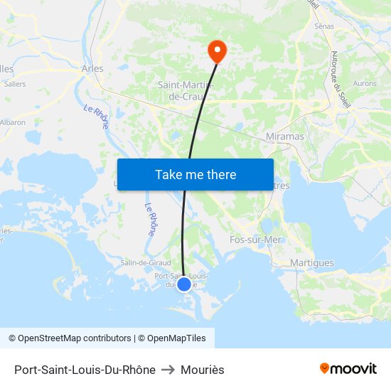 Port-Saint-Louis-Du-Rhône to Mouriès map