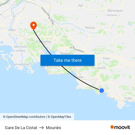 Gare De La Ciotat to Mouriès map
