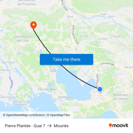 Pierre Plantée - Quai 7 to Mouriès map