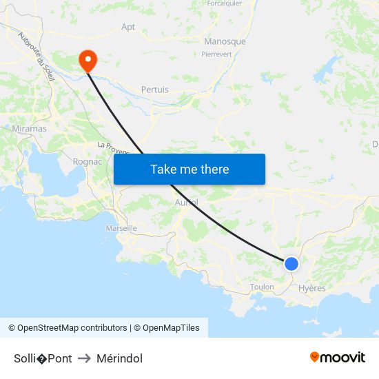 Solli�Pont to Mérindol map