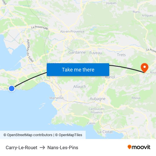 Carry-Le-Rouet to Nans-Les-Pins map