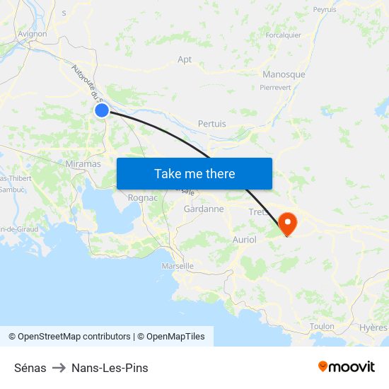 Sénas to Nans-Les-Pins map