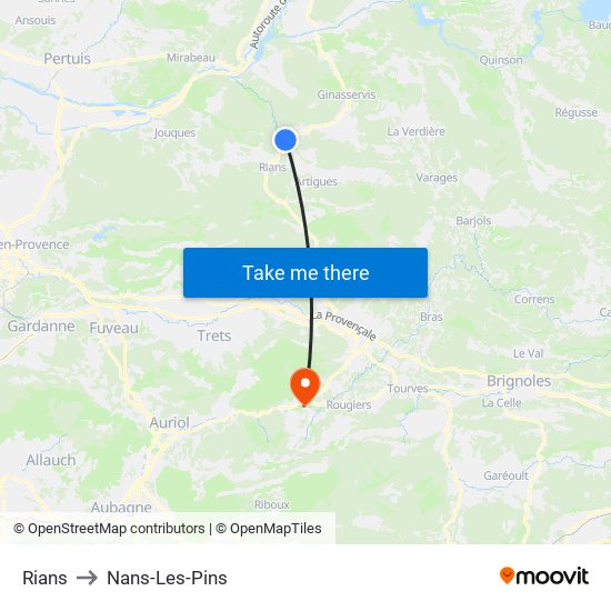 Rians to Nans-Les-Pins map