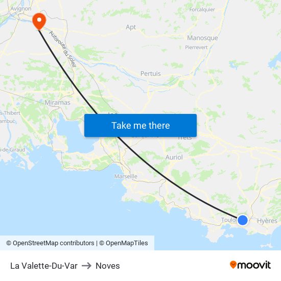 La Valette-Du-Var to Noves map