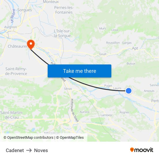 Cadenet to Noves map