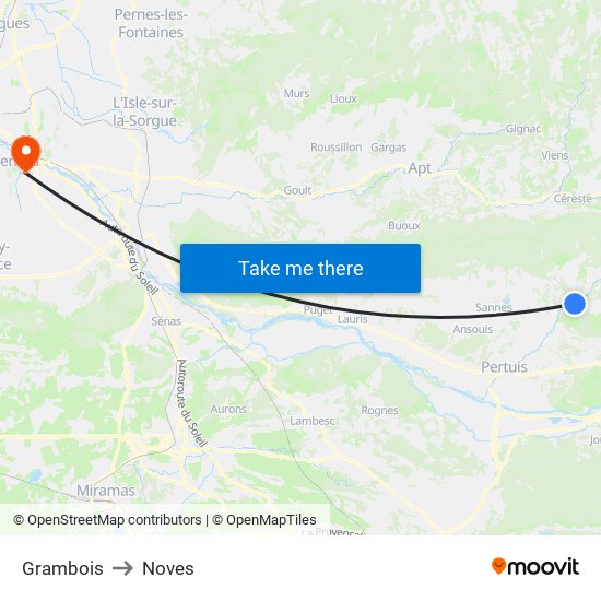 Grambois to Noves map