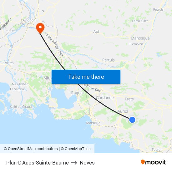 Plan-D'Aups-Sainte-Baume to Noves map