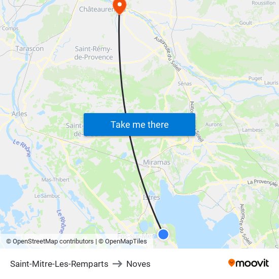 Saint-Mitre-Les-Remparts to Noves map