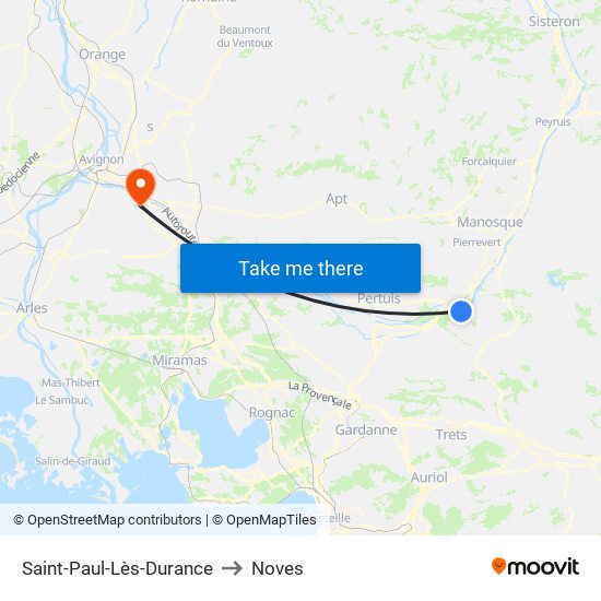 Saint-Paul-Lès-Durance to Noves map