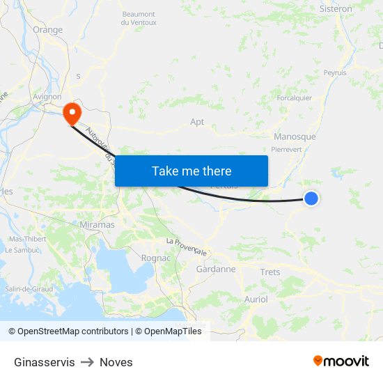 Ginasservis to Noves map