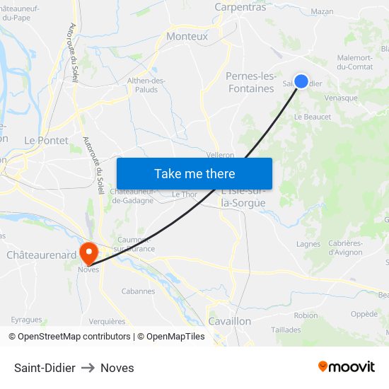 Saint-Didier to Noves map