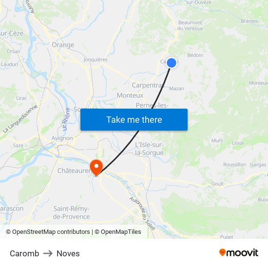 Caromb to Noves map