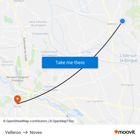 Velleron to Noves map