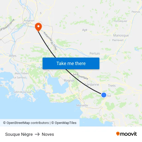 Souque Nègre to Noves map