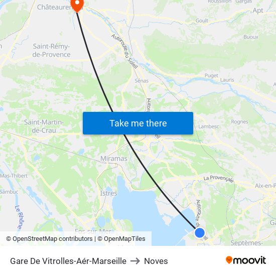 Gare De Vitrolles-Aér-Marseille to Noves map