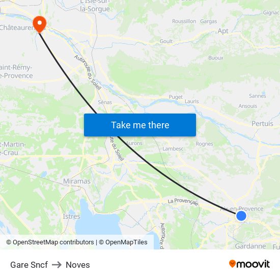 Gare Sncf to Noves map