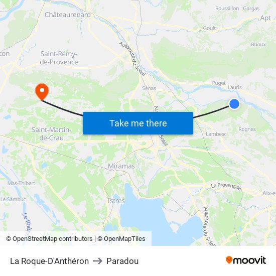 La Roque-D'Anthéron to Paradou map