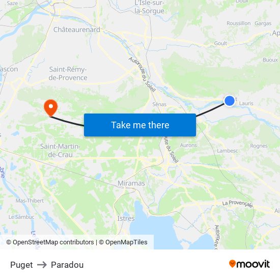 Puget to Paradou map