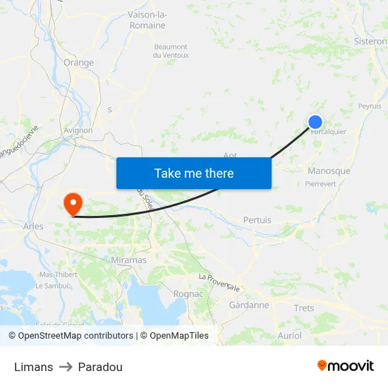 Limans to Paradou map