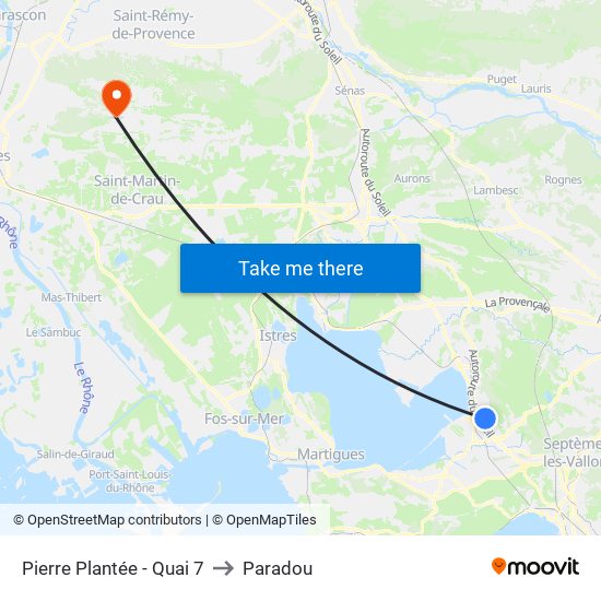 Pierre Plantée - Quai 7 to Paradou map