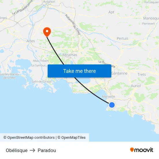 Obélisque to Paradou map